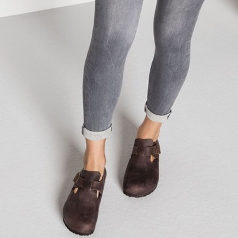 New Birkenstock London Oiler Leather Clogs